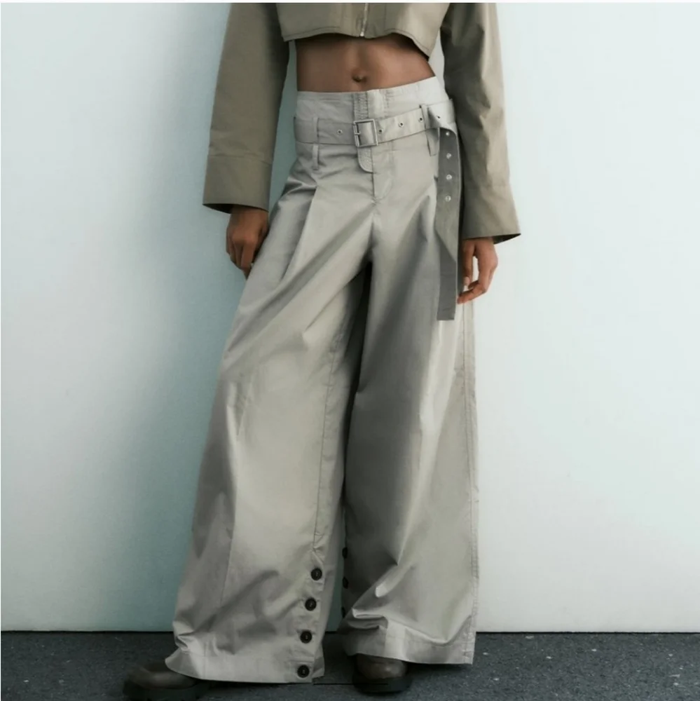 Zara Belted Wide Pants Size XS